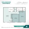 2 Bedroom / 1.5 Bath Floor Plan 2 Bedroom / 1.5 Bath Floor Plan at Willowood Apartments, Ohio